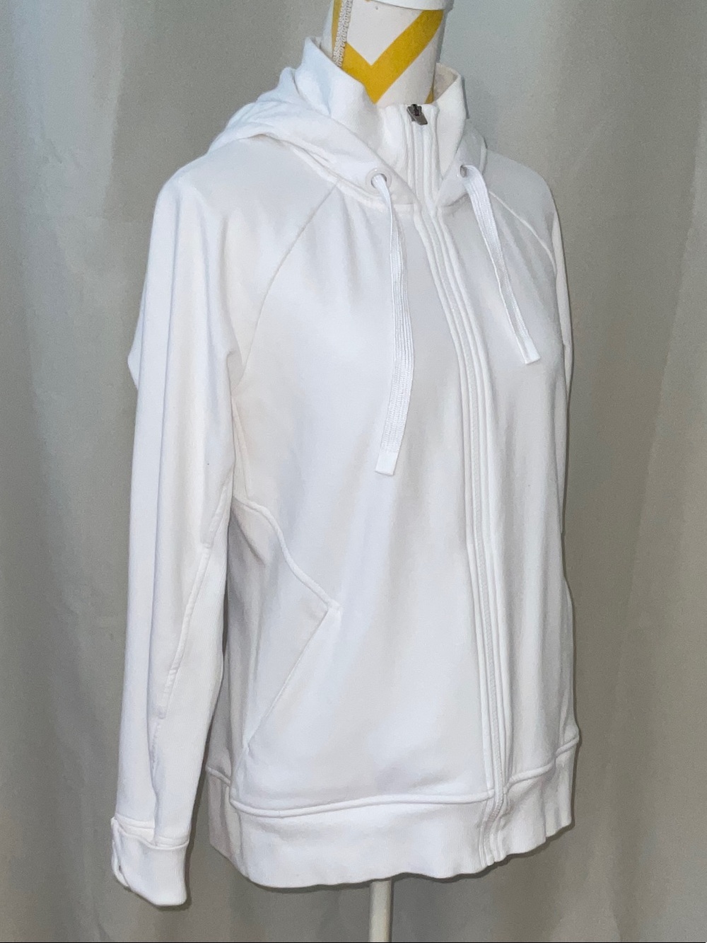 Athleta White Full-Zip Hooded Jacket